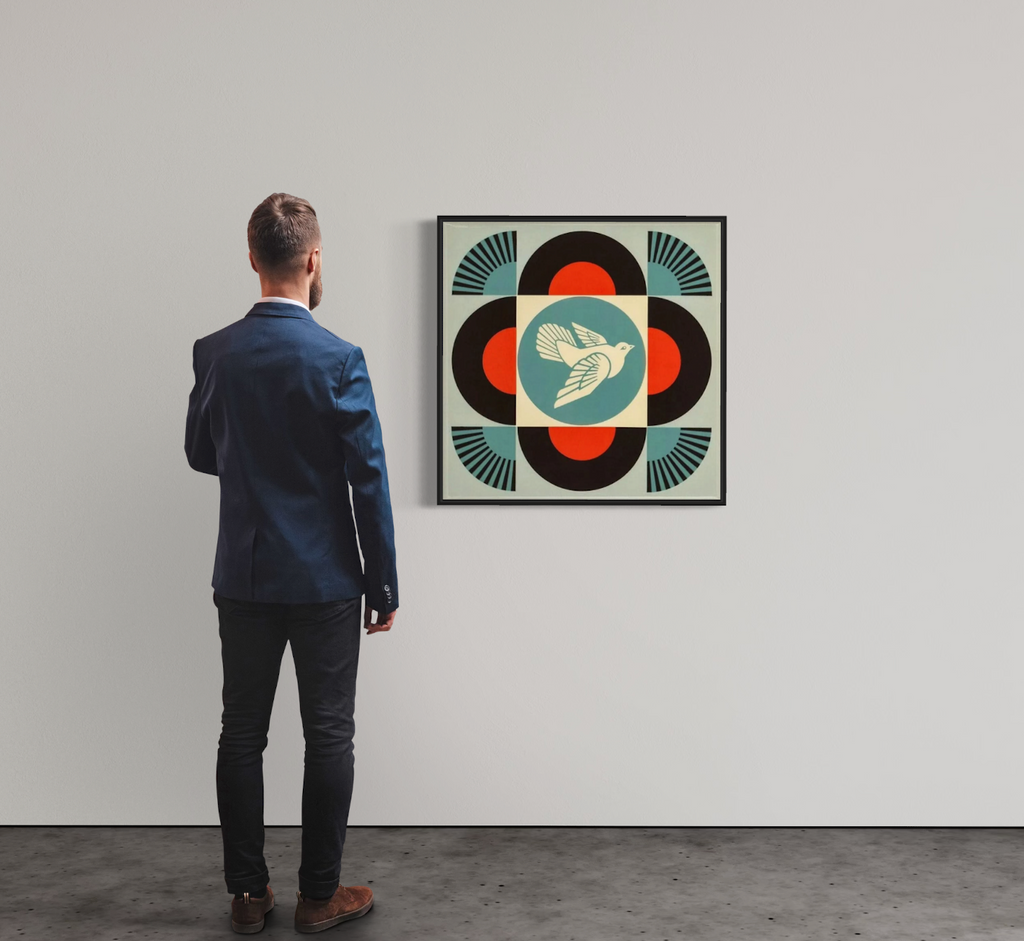 Shepard Fairey - Geometric Dove Black (2021) I Limited Edition