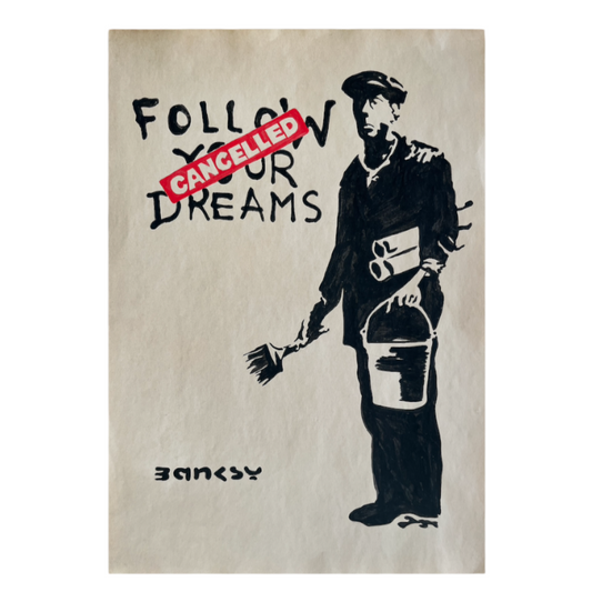 BANKSY x MOMA - Segui i tuoi sogni - Disegno su carta artistica
