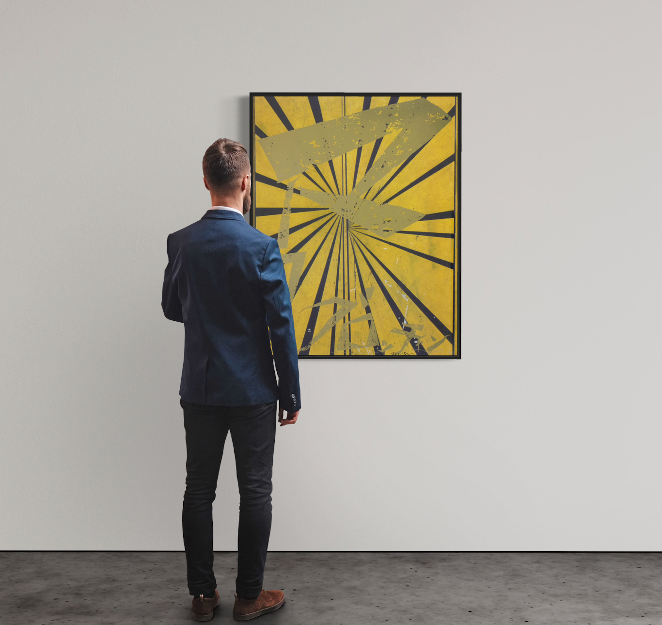 Mark GROTJAHN × MURAKAMI Takashi - Untitled (Canary Yellow and Black Butterfly 830)