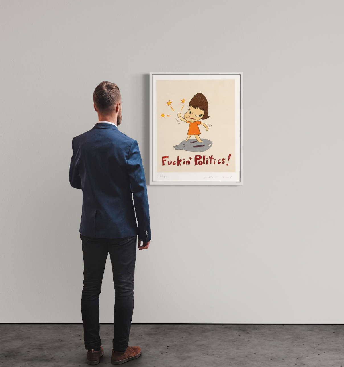 Yoshitomo Nara - Fuckin' Politics! (2003) - Lithograph