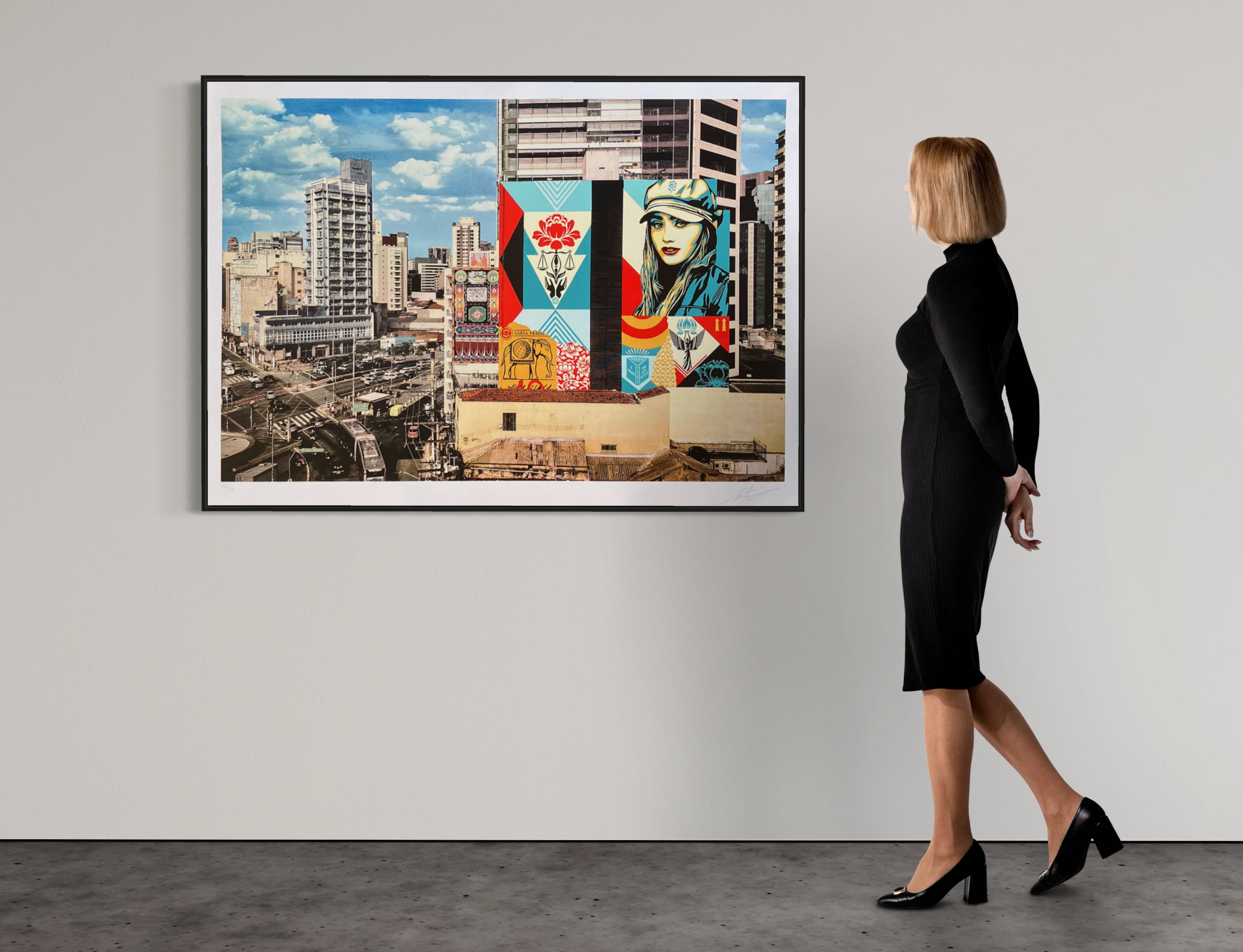 Shepard Fairey  - Carga Frágil Mural -2023 - Screenprint on paper