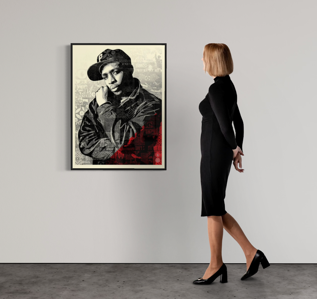 Shepard Fairey - CHUCK D BLACK STEEL SÉRIGRAPHIE ROUGE (2018) | Édition Limitée