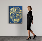 Shepard Fairey - Day of the dead skull HPM Blue Gold 3/3 (2019) I Limited Edition