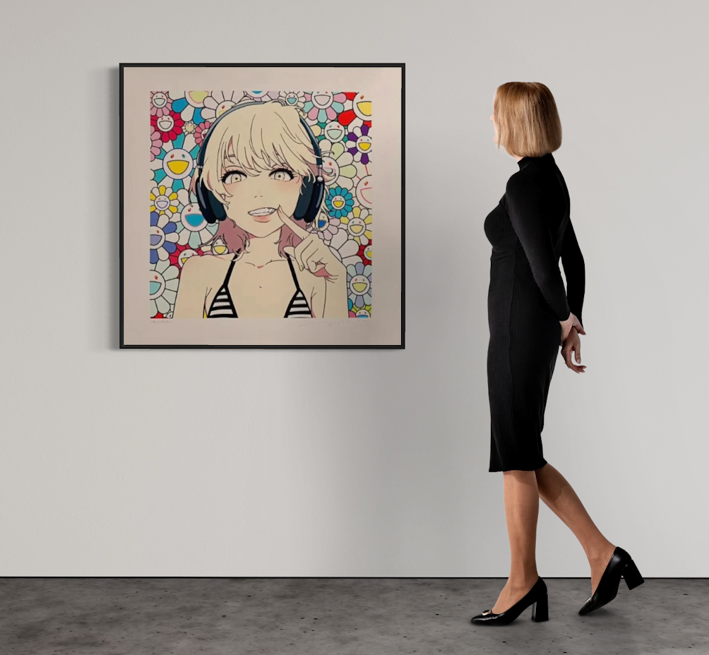 定番のクラシック ED100□smile_01 w M.F 村上隆 mebae 版画 スマイル
