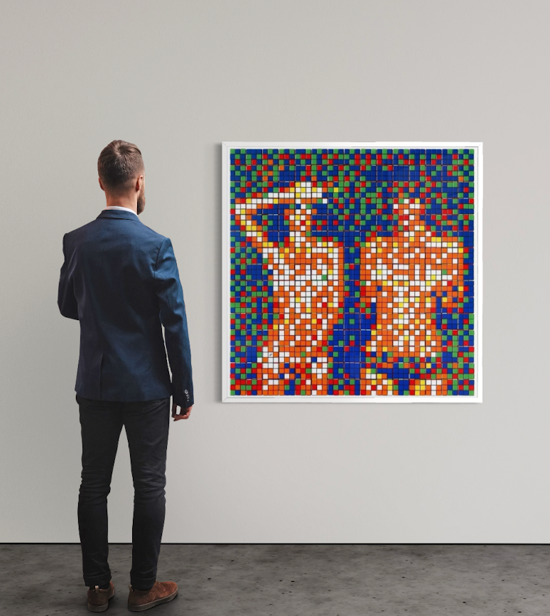 Invader Rubik Country Life from the Rubik series 2023 pixel art limited edition"
