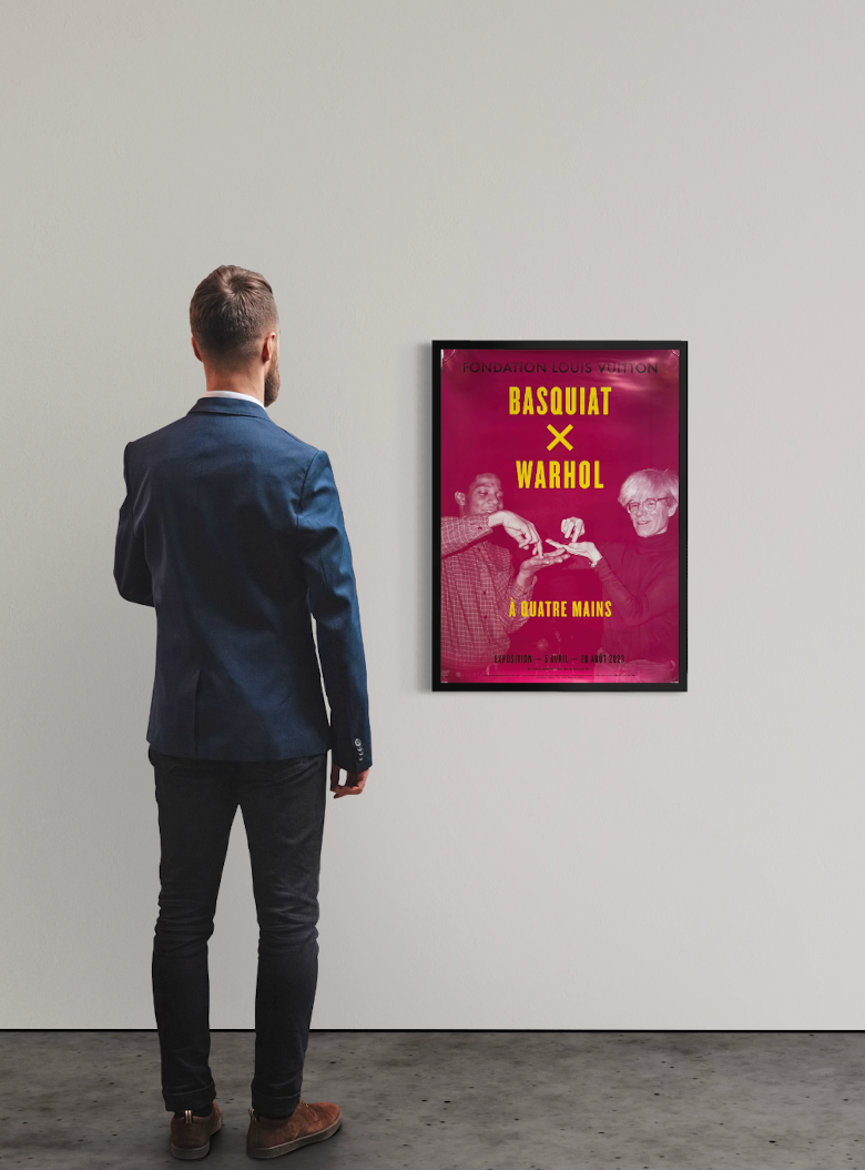 BASQUIAT x WARHOL - ORIGINAL EXHIBITION POSTER pink (2023)