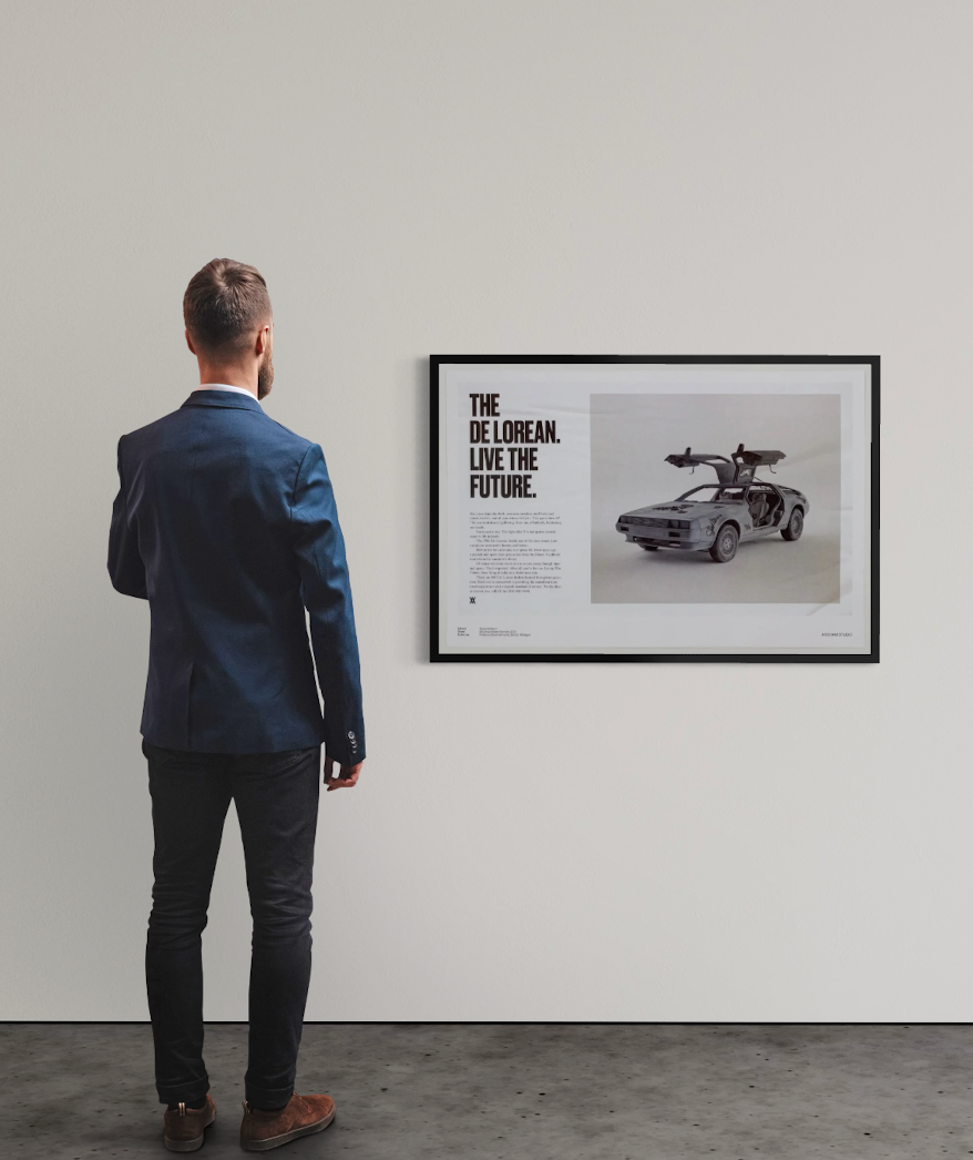 Daniel Arsham – Fictional Advertisement Poster: DeLorean – LYNART