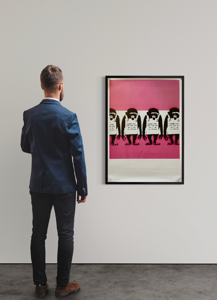 Banksy x MocoMuseum - Laugh Now (2019) | Affiche officielle de l'exposition