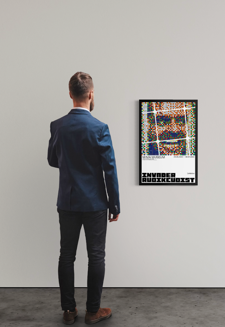 Invader Rubikcubist 6 official exhibition poster MIMA Museum"
