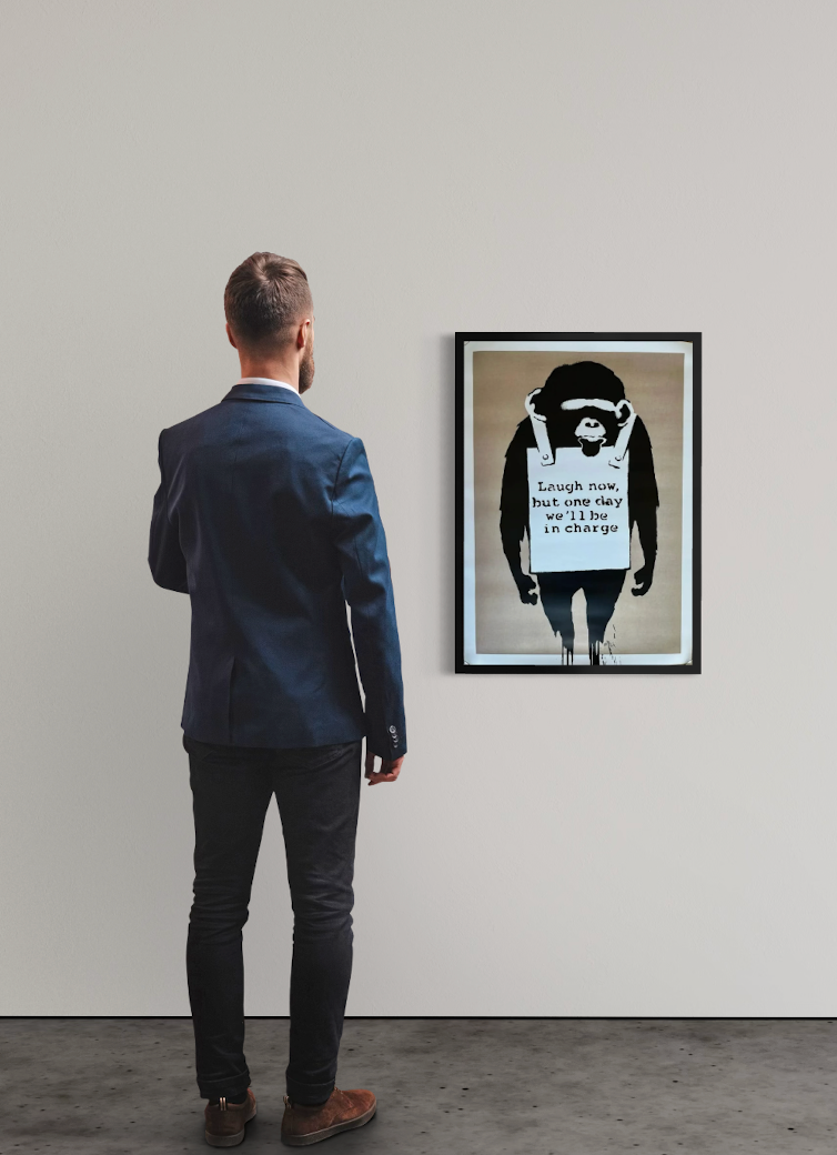 Banksy Poster AFFE Laugh Now, but one Day We'll be in Charge (42cm x 59 Banksy Poster AFFE Laugh Now, but one Day We'll be in Charge (42cm x 59