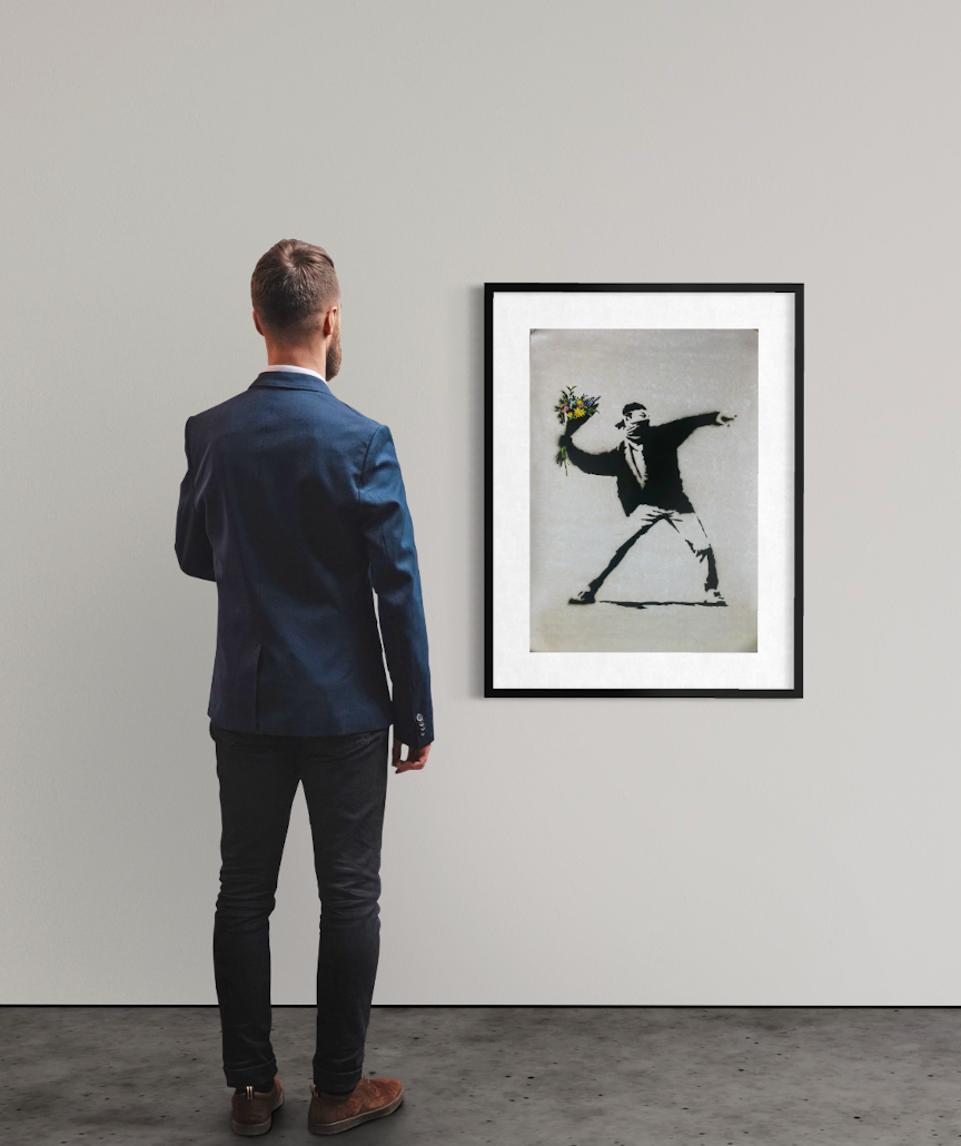 Banksy – Flower Thrower | Official Exhibition Poster – LYNART STORE