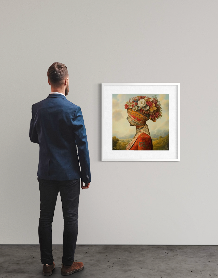 Eternal Blossoms 2019 d’Antonia Beauvoir exposée en galerie, sérigraphie 50 x 50 cm numérotée sur 15"
