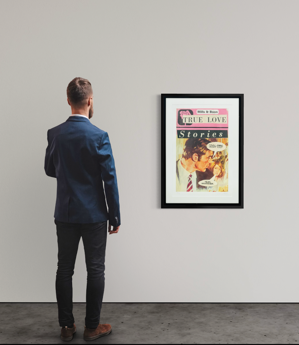 alt="The Connor Brothers True Love Stories 2013 framed artwork 55x78.5 cm displayed on gallery wall"
