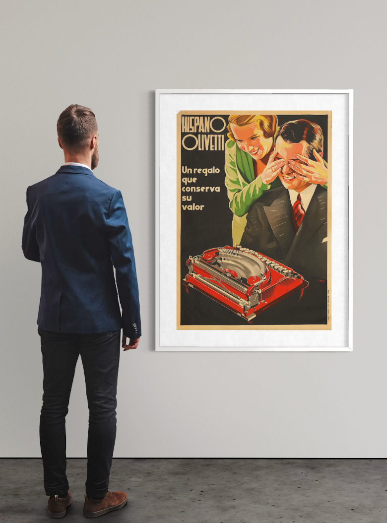 E. Kiff – Hispano Olivetti | Affiche lithographique originale en couleurs