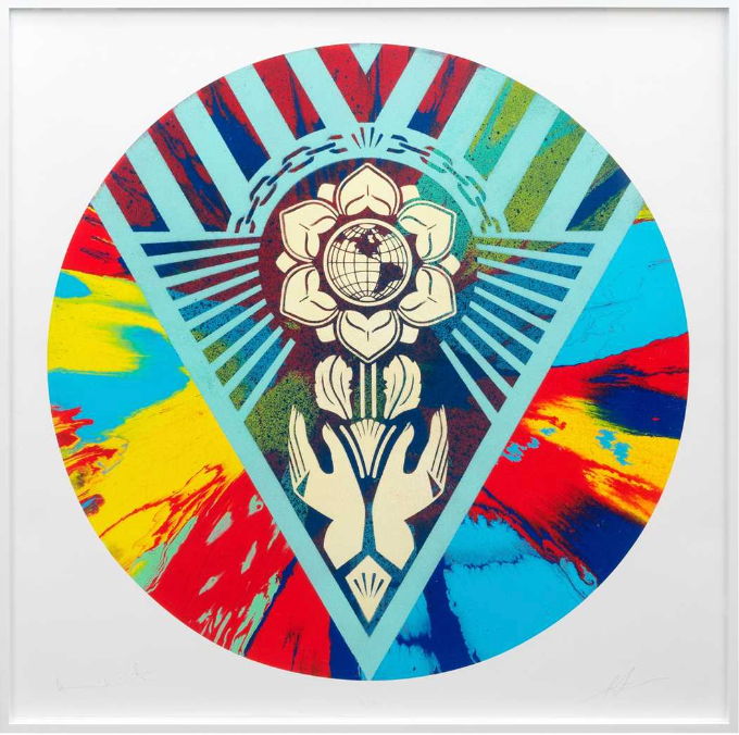 Shepard Fairey & Damien Hirst – Beautiful Controlling Ornate Mandala 3 Spin Painting (2025)