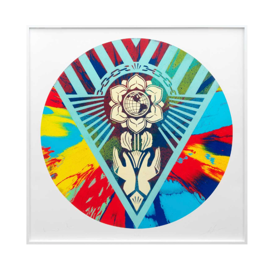 Shepard Fairey & Damien Hirst – Beautiful Controlling Ornate Mandala 3 Spin Painting (2025)