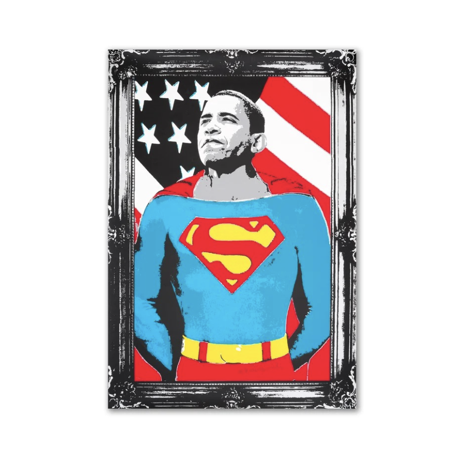 Mr. Brainwash - Obama Superman (Argent) (2009)