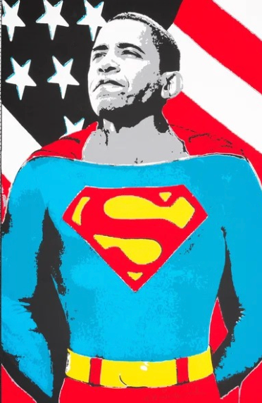 Mr. Brainwash - Obama Superman (Argent) (2009)