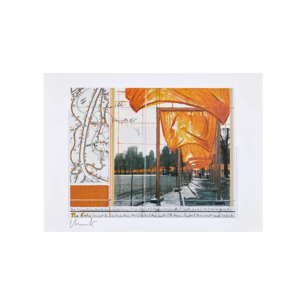 Christo - The Gates (Project for Central Park, New York City) 2003 - Offset lithograph in colors