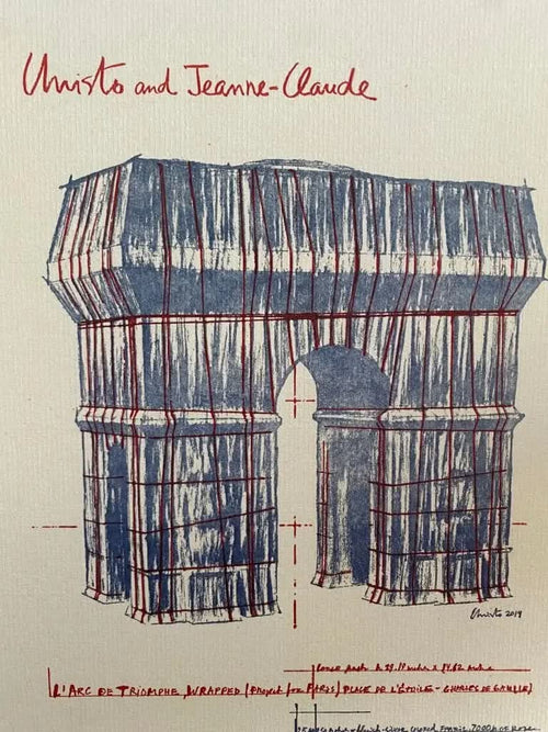 Christo et Jeanne-Claude - L'Arc de Triomphe empaqueté - Affiche en relief LYNART Store