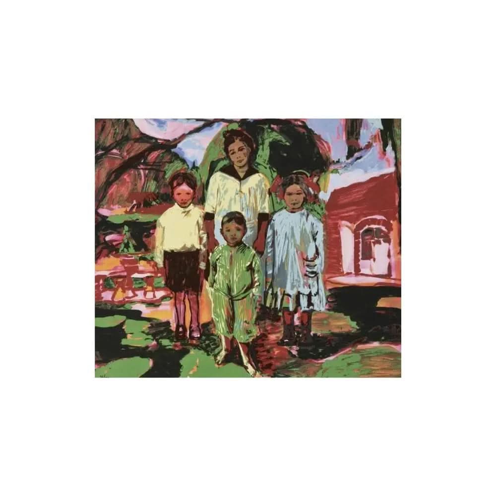 Claire Tabouret - The Siblings (2020) - Color screenprint on Somerset paper