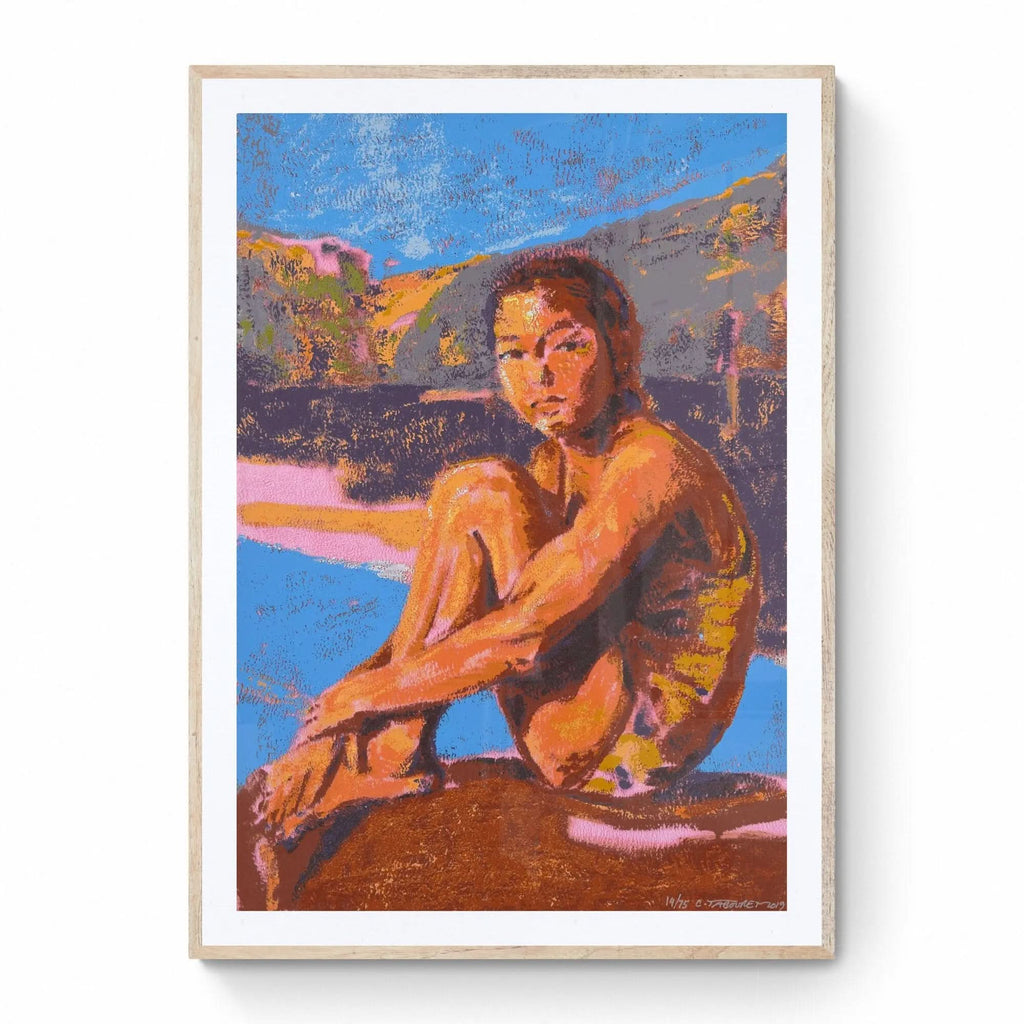 Claire tabouret - The Swimmer (2019) - Color screen print on Somerset 410gsm paper with hand-torn edges