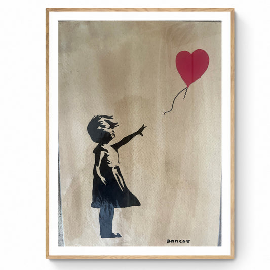 BANKSY x TATE - Girl with Balloon - Dessin sur papier d'art