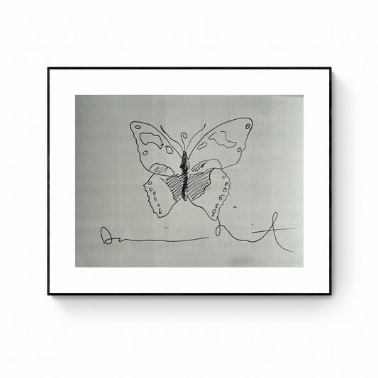 Damien Hirst - Butterfly - Dessin à l'encre noire