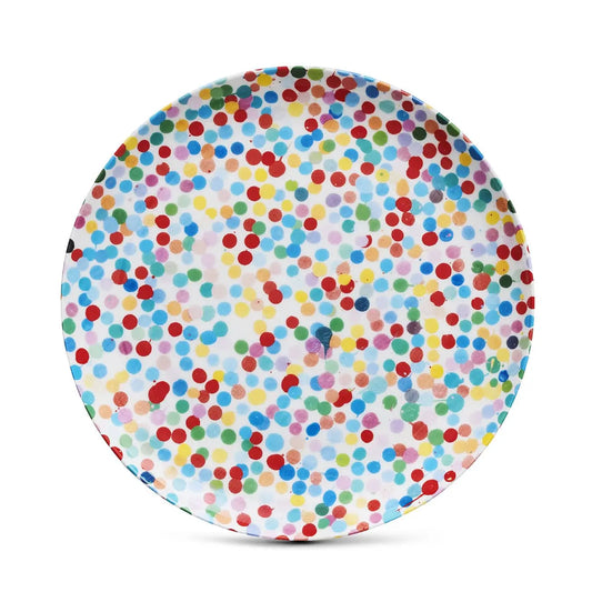 Damien Hirst - All Over Dot Large Assiette sérigraphiée, Design Currency Dots LYNART STORE