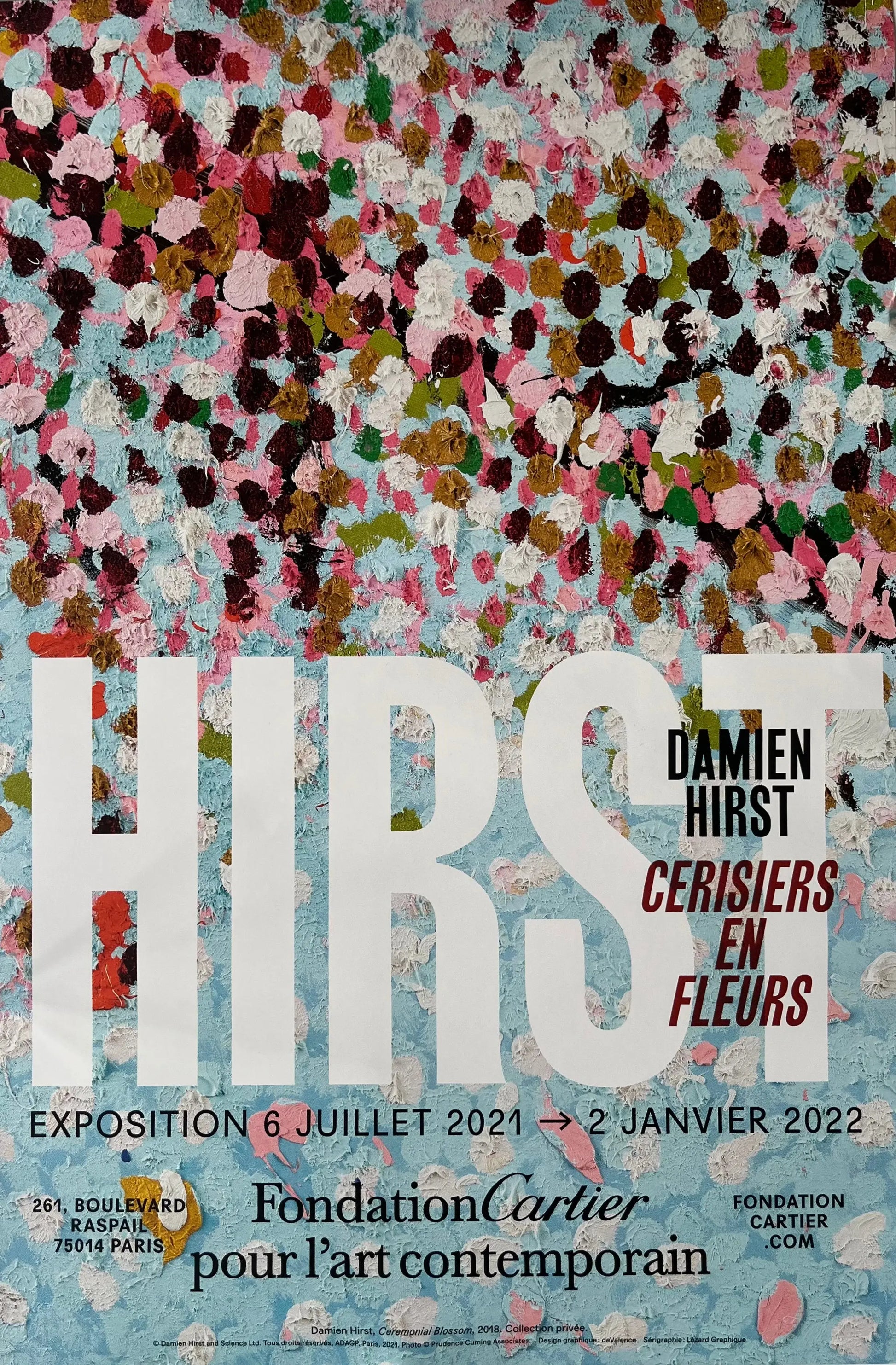 Damien Hirst x Fondation Cartier Paris© "Cerisiers en fleurs", Affiche originale d'exposition L.Y.N.A.R.T Store