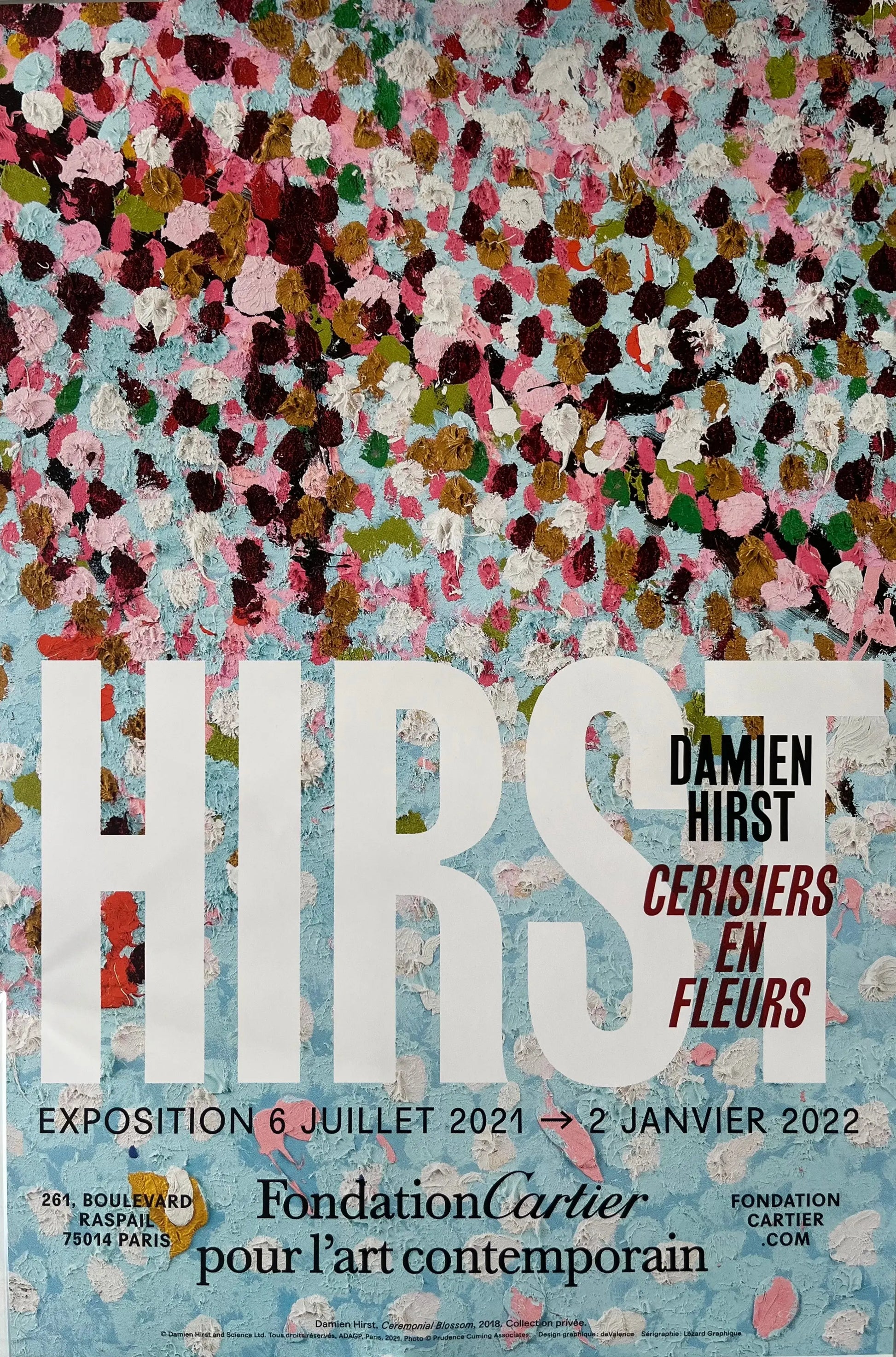 Damien Hirst x Fondation Cartier Paris© "Cerisiers en fleurs", Affiche originale d'exposition L.Y.N.A.R.T Store