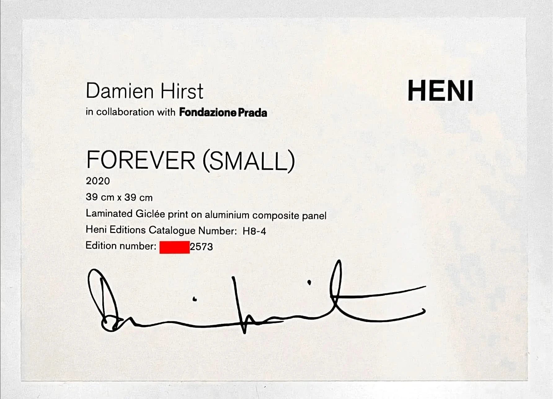 Damien Hirst, Forever (Small) Giclée Print, BEST OFFER LYNART Store