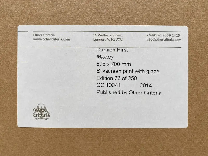 Damien Hirst, Mickey (2014) L.Y.N.A.R.T Store