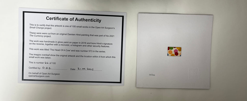 Damien Hirst, The Currency 'The Head Of a Cow " 66/100 LYNART STORE