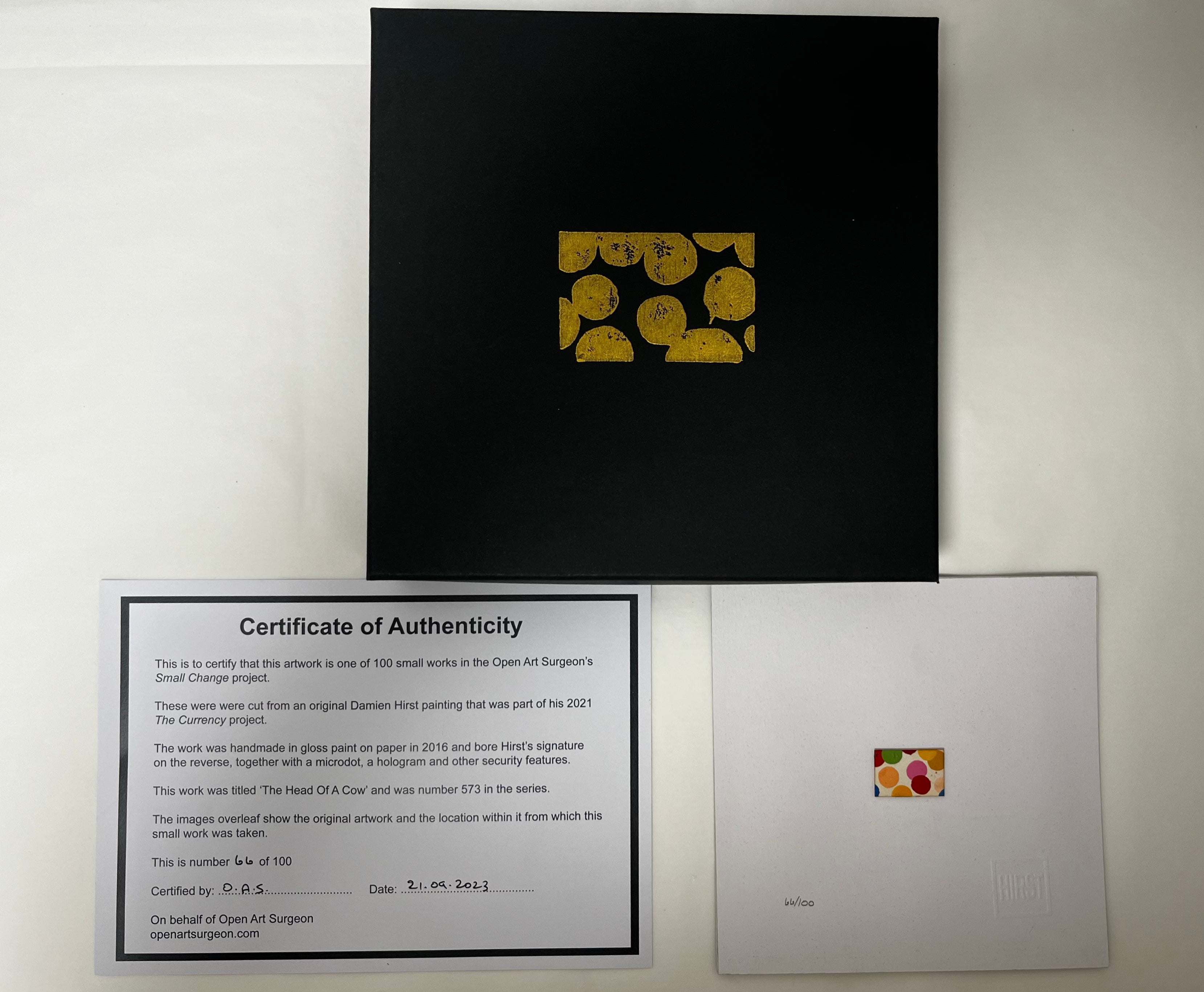 Damien Hirst, The Currency 'The Head Of a Cow " 66/100 LYNART STORE