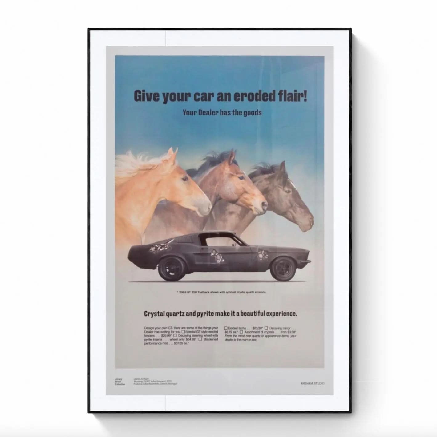 Daniel Arsham — Fictional Advertisement Poster - Mustang 350 GT LYNART STORE