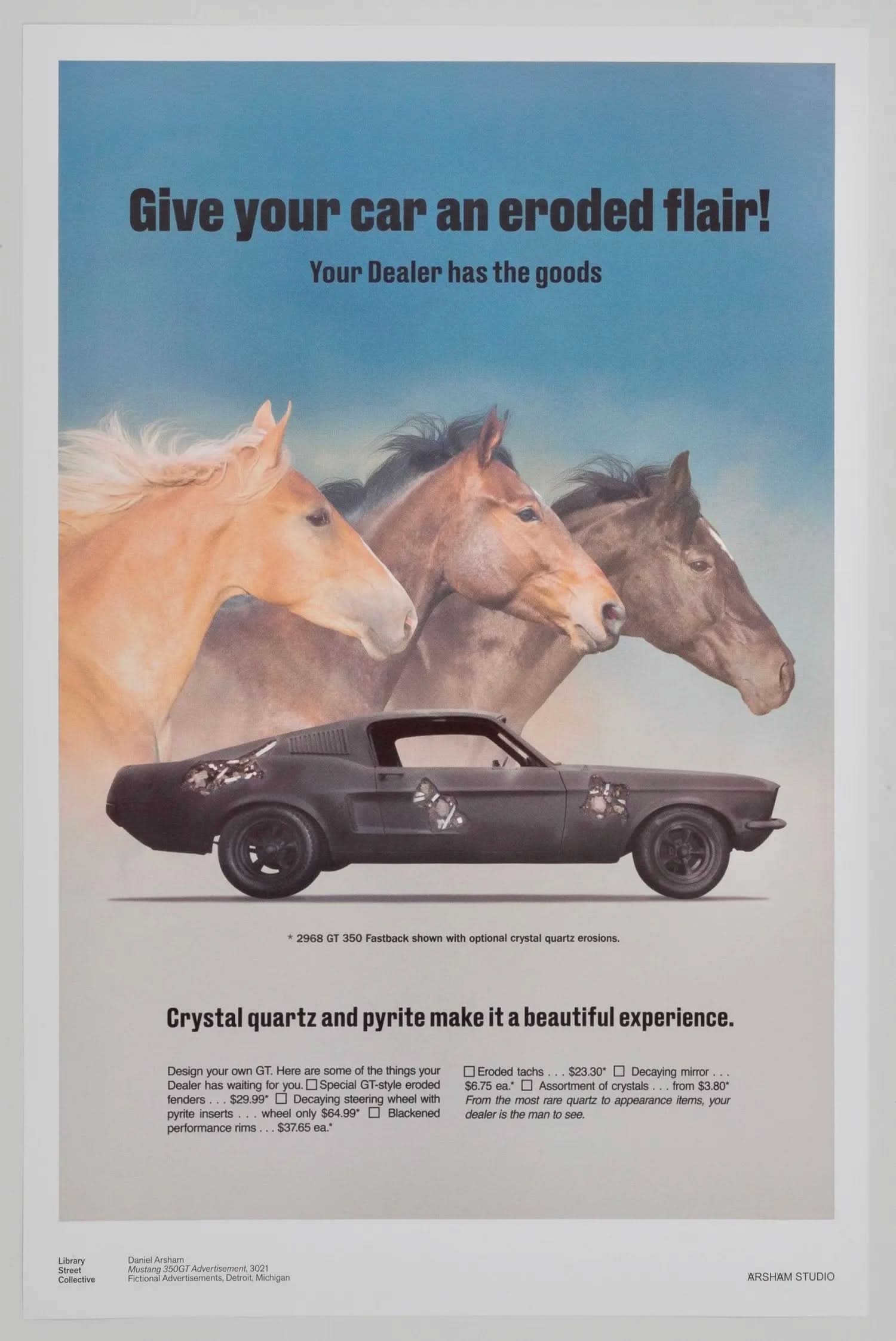 Daniel Arsham — Fictional Advertisement Poster - Mustang 350 GT LYNART STORE