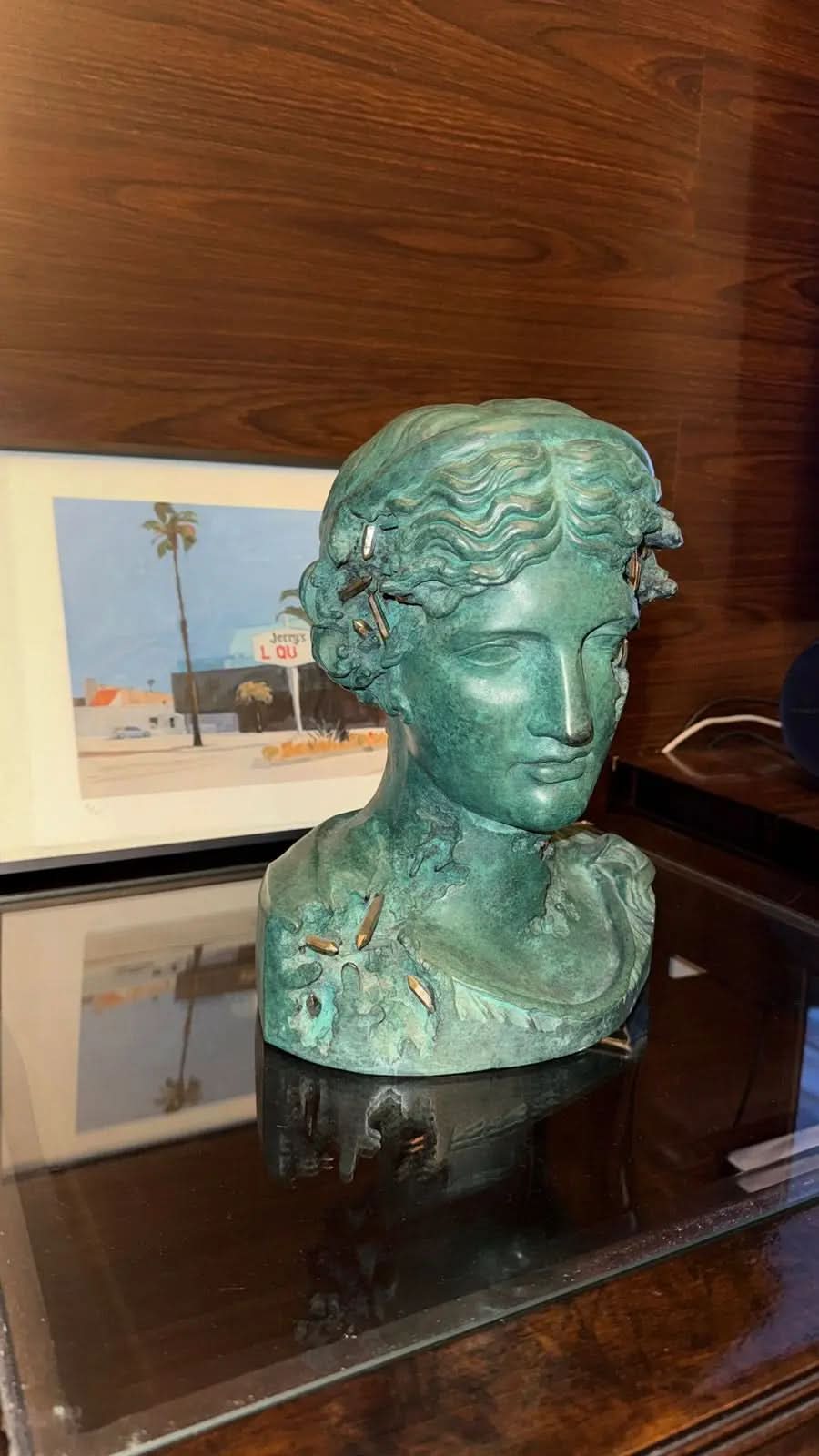 Daniel Arsham, Melpomène en bronze érodé Tiffany Vert Patine (2021) LYNART STORE