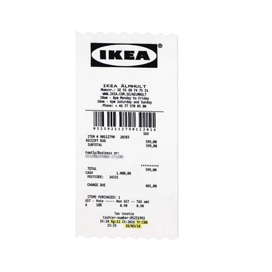 Virgil Abloh X Ikea - Tapie Official Large Format Receipt
