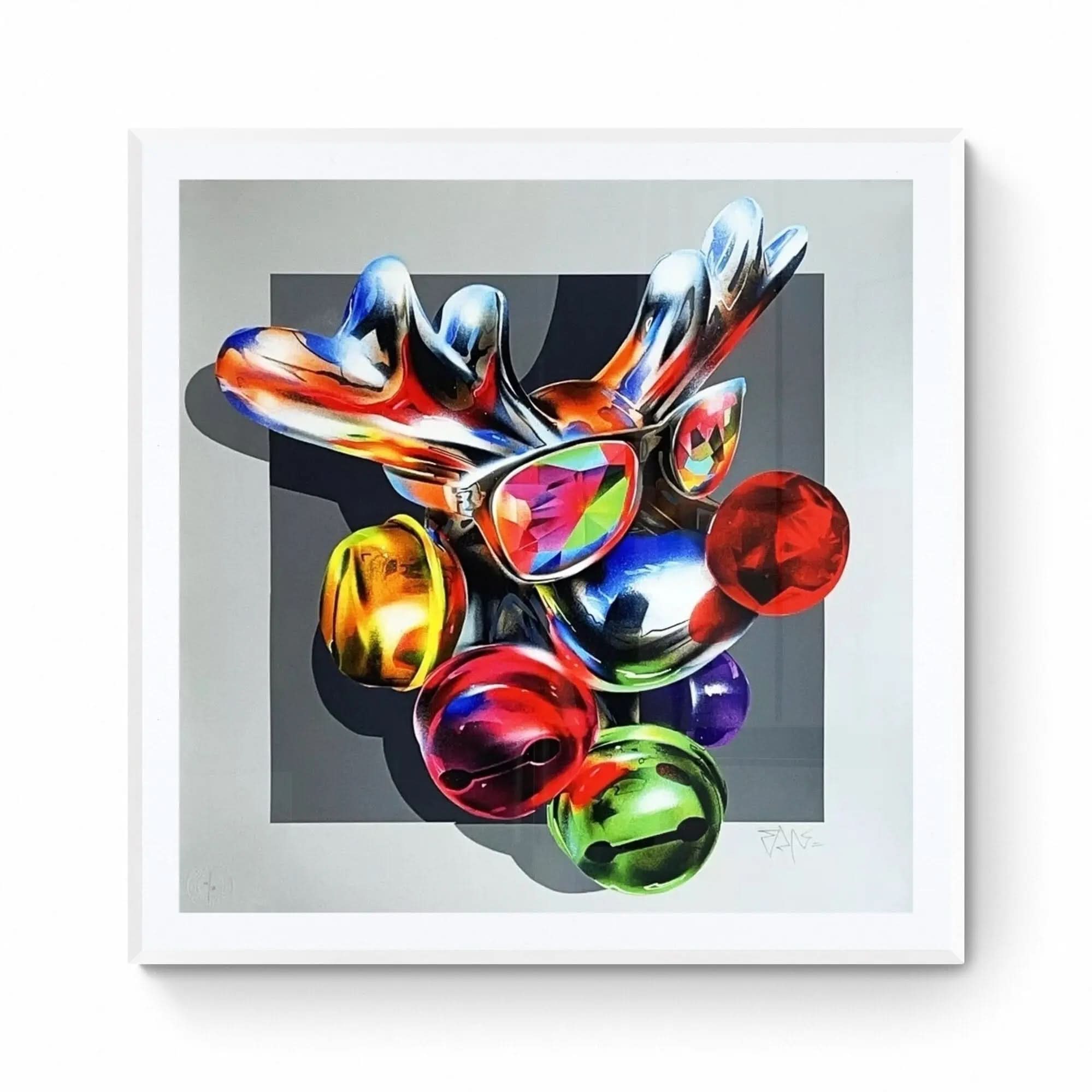 FANAKAPAN - 'Rude-Dolph', Hand Finished - 13-color screen print with UV varnish on Coventry 320 gsm fine art paper