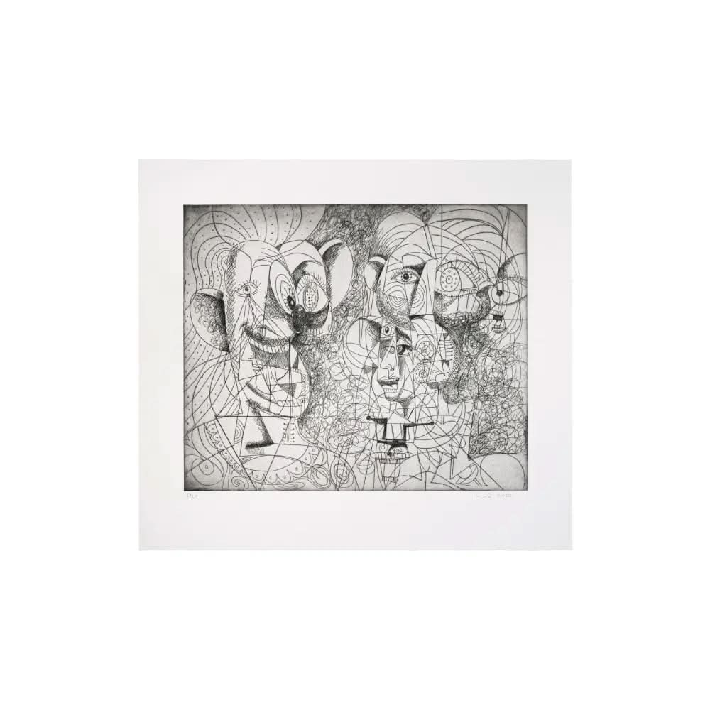 George Condo – Laughing Clown Composition (2020) - Etching and drypoint