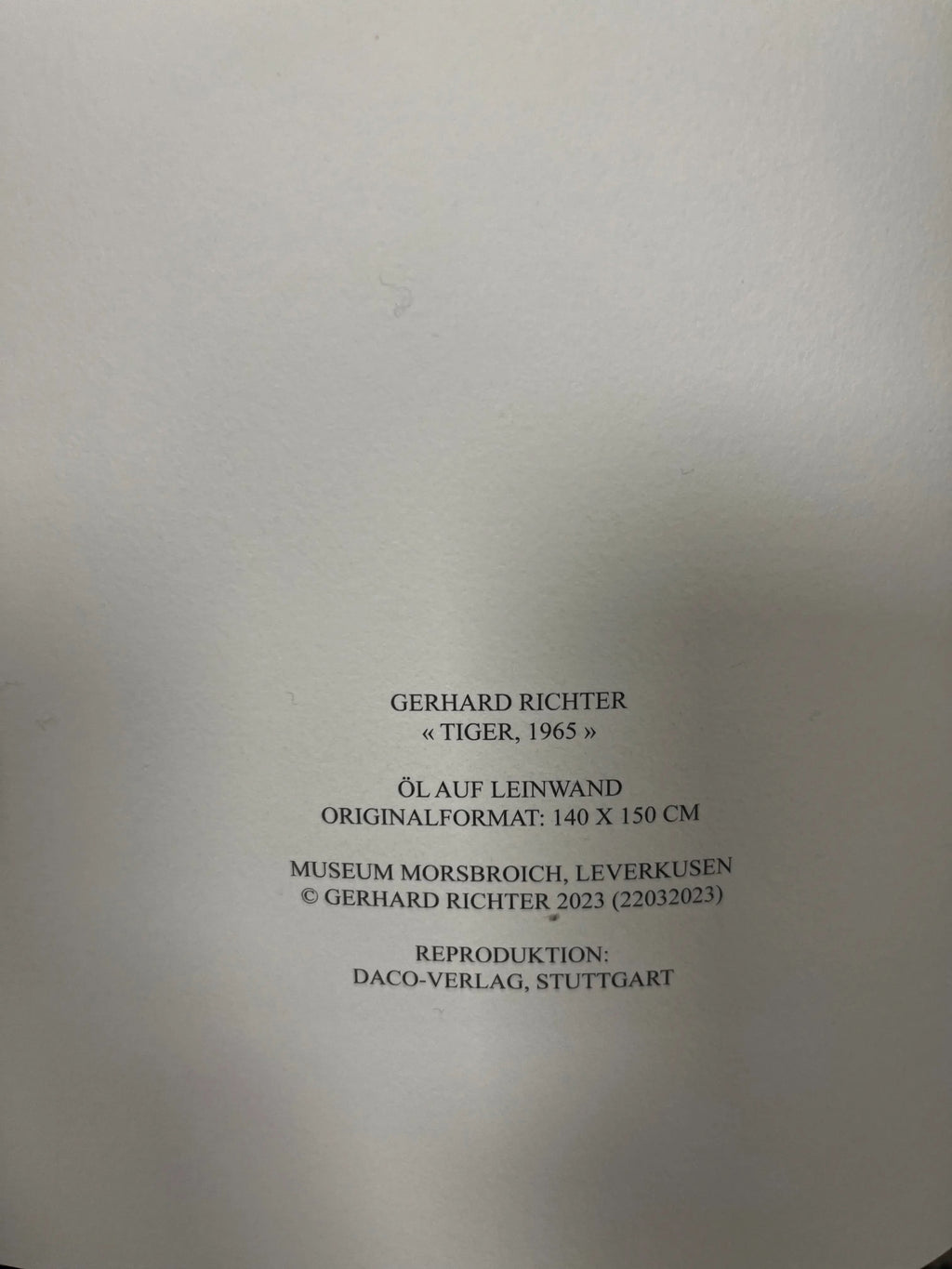 Gerhard Richter, Tiger 1965/2023 L.Y.N.A.R.T Store