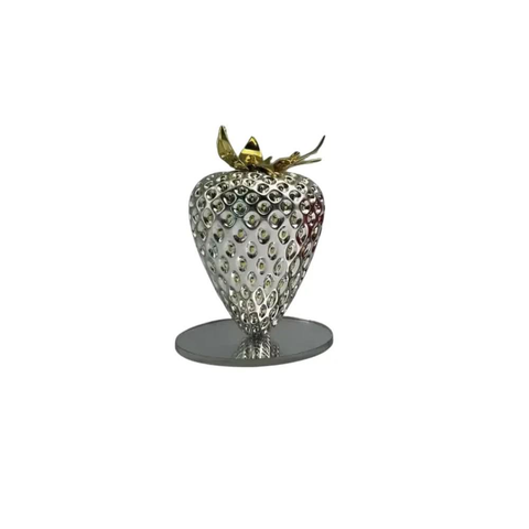 SORAYAMA Strawberry オブジェ　2個セット Hajime Sorayama - Crystal Strawberry Silver - Sculpture – LYNART STORE