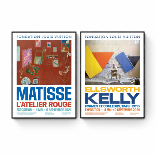 Henri Matisse & Ellsworth Kelly - Ensemble de 2 posters - FONDATION LOUIS VUITTON - 2024 - Original exhibition poster on glossy paper
