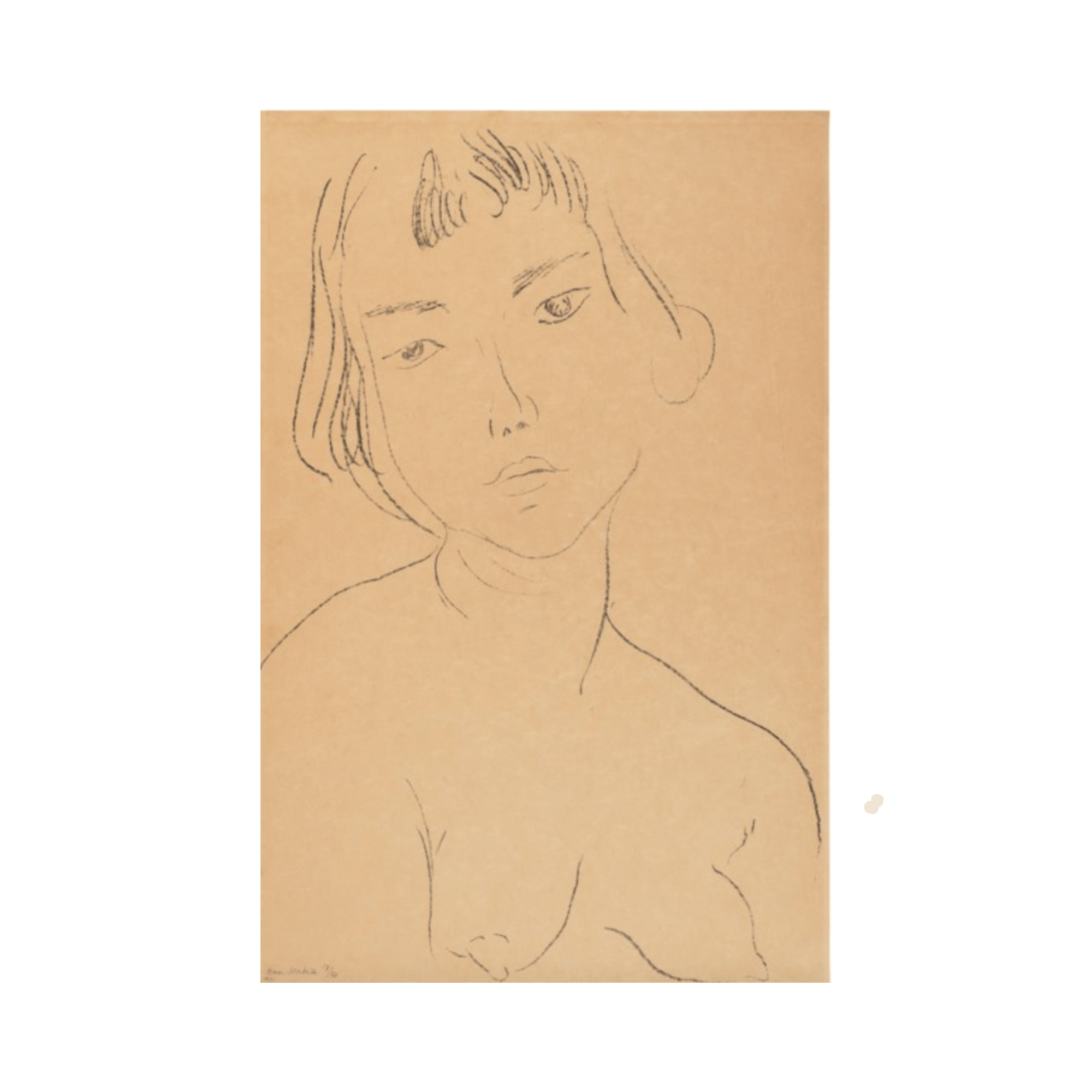 Henri Matisse, Visage légèrement penché vers la gauche / Slightly Tilted Face to the Left 1913 - Lithograph