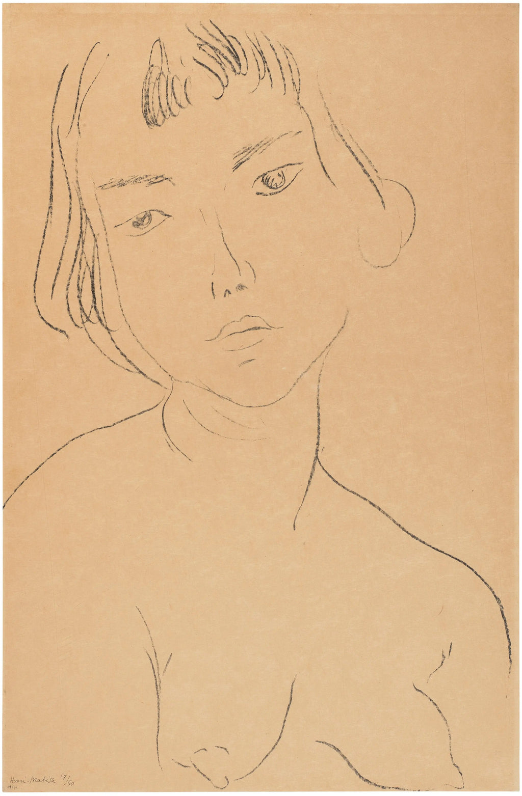 Henri Matisse, Visage légèrement penché vers la gauche / Slightly Tilted Face to the Left 1913 LYNART STORE
