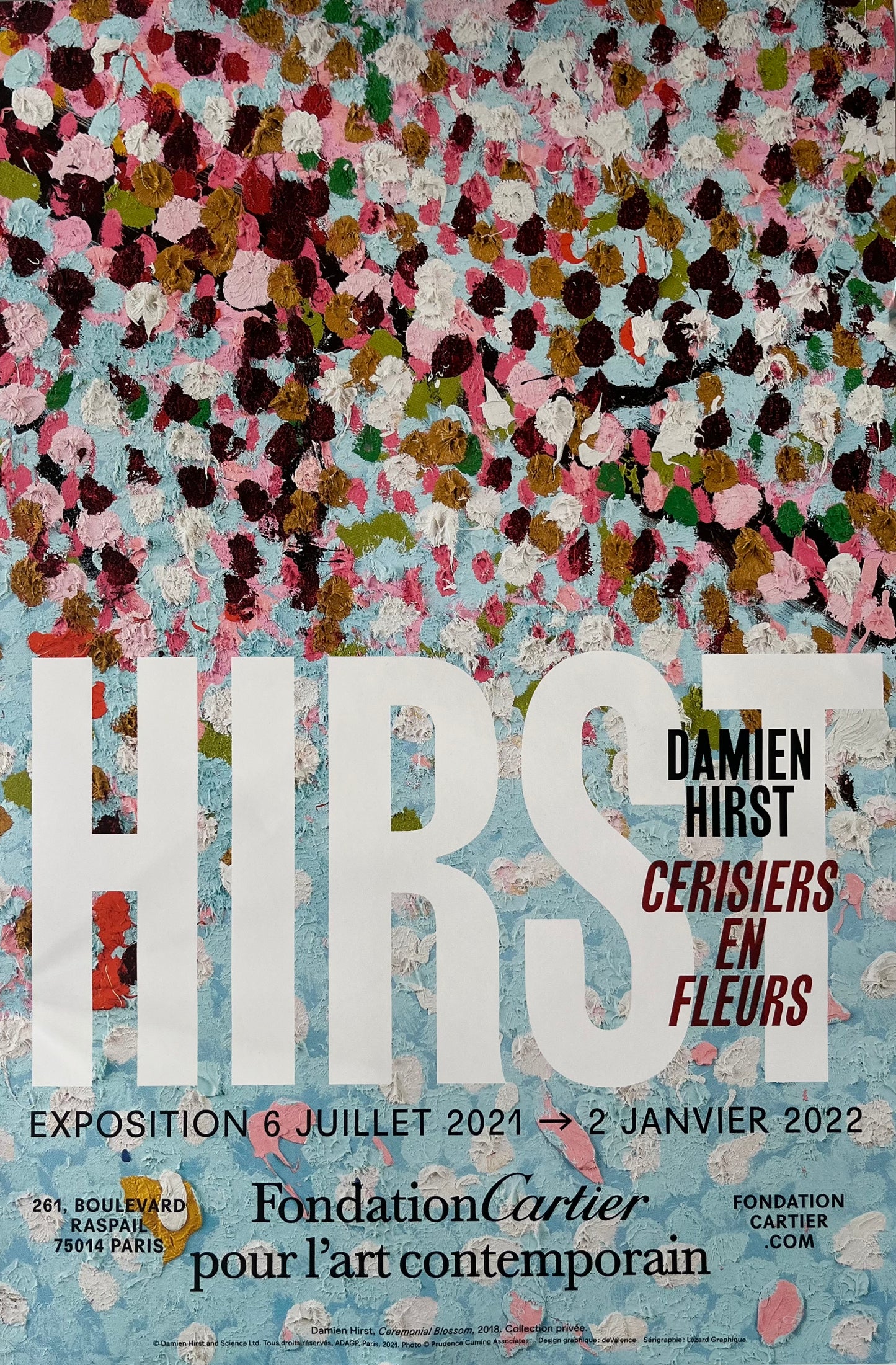 Damien Hirst x Fondation Cartier Paris© “Fiori di ciliegio”, manifesto originale della mostra