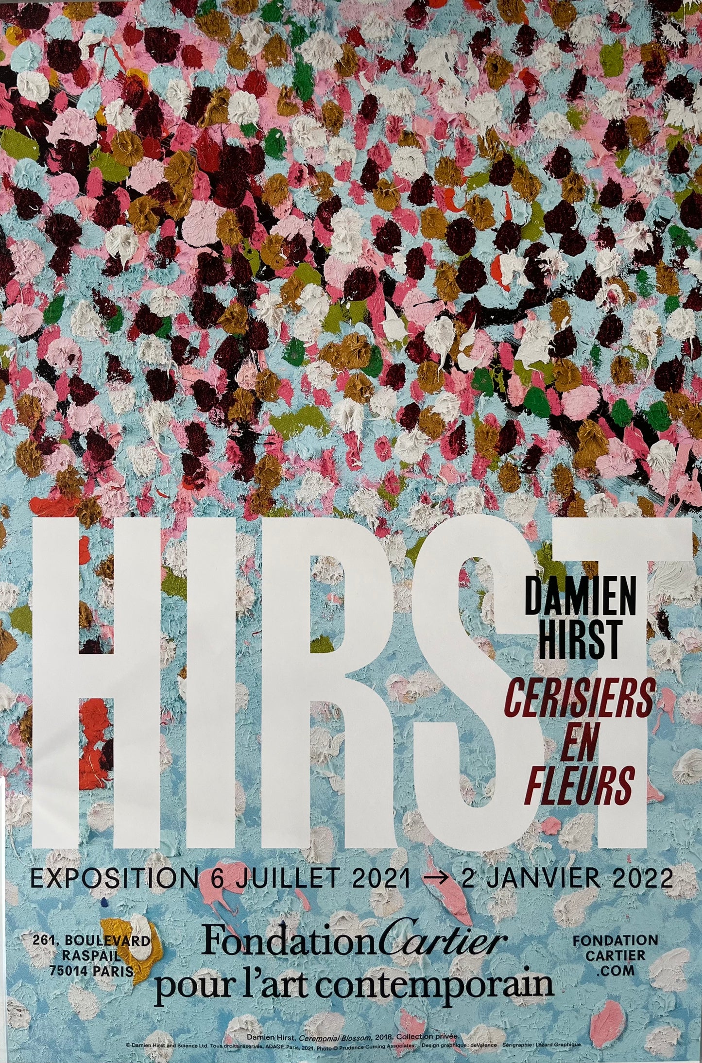 Damien Hirst x Fondation Cartier Paris© “Flores de cerezo”, Cartel original de la exposición