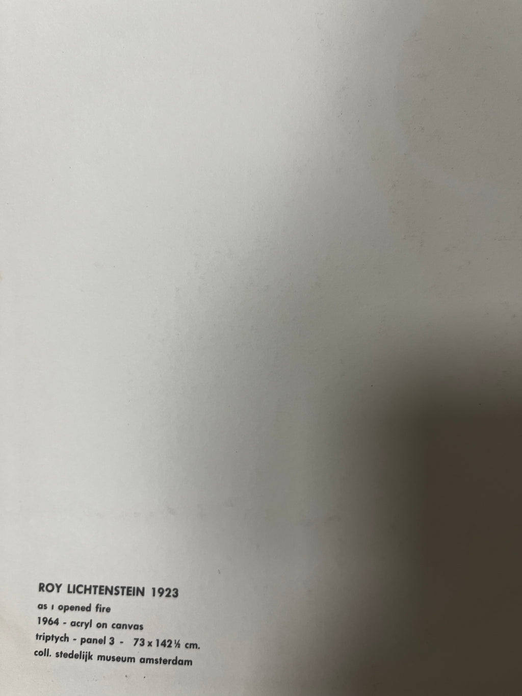 Roy Lichtenstein - As I Opened Fire (triptych) 1966