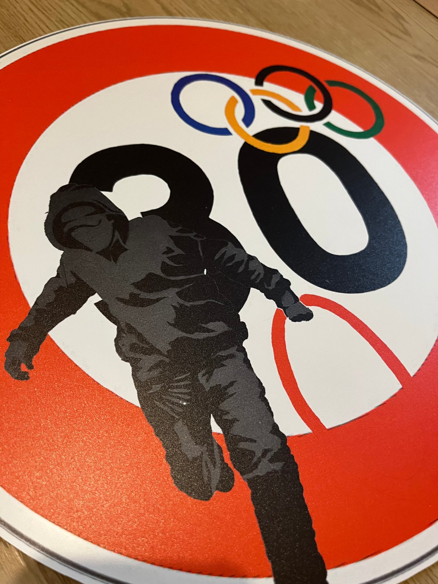 BANKSY - Olympic Rings - Sérigraphie sur panneau signalétique Dibond - Edition Limitée